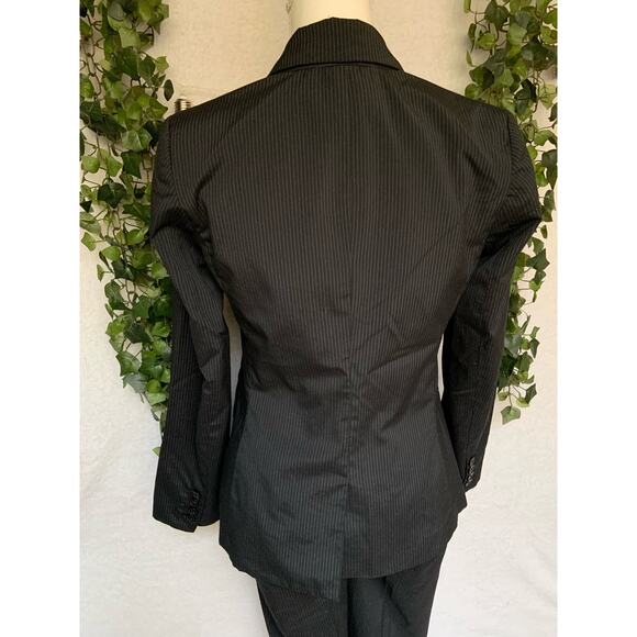 New York & Company 90's Black Pinstripe Slacks & Blazer Suit Set Women's 2 - Picture 7 of 11